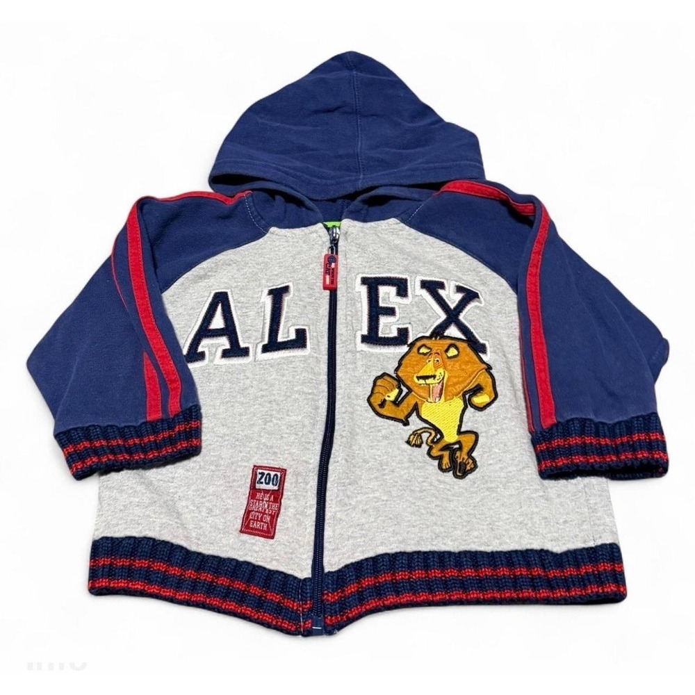 DreamWorks Madagascar Alex Lion Boys 3T Zip Hoodie Jacket Y2K 2005